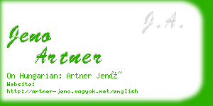 jeno artner business card